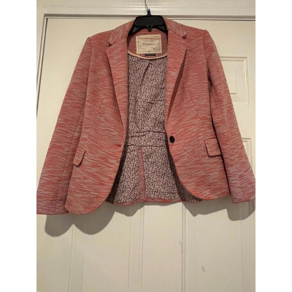 Women's sz XS Cartonnier Anthropologie pink/orange sweater jacket #1241